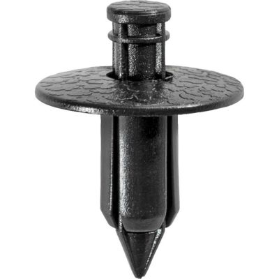 AVC16784 image(0) - AUVECO 16784 Push-Type with Drive Pin Type 8 Retainer, 18 mm Dia Head x 11 mm L Stem x 7 mm Hole, Nylon, Black