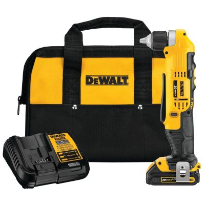 DWTDCD740C1 image(0) - DeWalt 20V MAX 3/8 inch Right-Angle Drill/Driver Kit