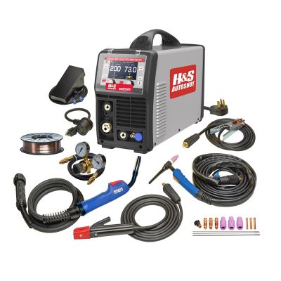 HSW6422 image(0) - H&S AutoShot HSW-6422 Smart Multi-MIG Welder 200 Amp with 16 S-MIG Programs, AC/DC TIG and Stick (110-240VAC)