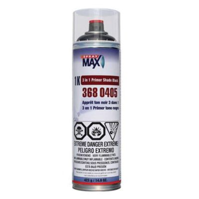 SMX3680405 image(0) - SprayMax 3680405 3 in 1 Primer, 500 mL Aerosol Can, Matte Black, 5.4 to 8.1 sq-ft Coverage