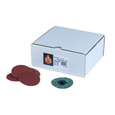 HIT336-25 image(0) - High Teck Products 336-25 R-Style Disc, 3 in Dia, 36 Grit, Aluminum Oxide, Polymer Backing