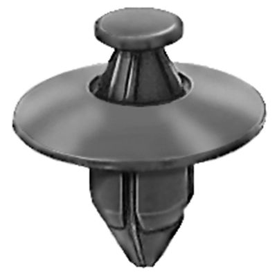 AVC16782 image(0) - AUVECO 16782 Push-Type with Drive Pin Retainer, 20 mm Dia Head x 8 mm L Stem x 8 mm Hole, Nylon, Black