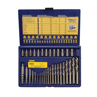 HAN11135ZR image(0) - Hanson IRWIN HANSON Screw Extractor and Drill Bit Set, 35 Piece, 11135