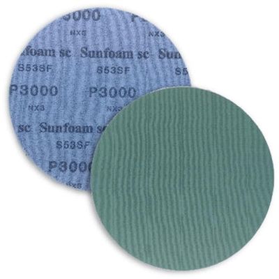 SUA97225 image(0) - Sunmight USA Corporation Sunfoam 97225 Grip-On Polishing Disc, 6 in, 3000 Grit, Silicon Carbide, Hook and Loop Attachment