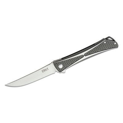 CRK7530 image(0) - CRKT (Columbia River Knife) Crossbones Liner Lock Folding EDC Pocket Knife - Gray/Silver