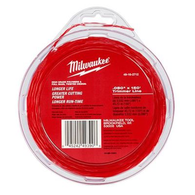 MLW49-16-2712 image(1) - Milwaukee Tool .080"X150 FT. BRUSH GRASS LANDSCAPING TRIMMER LINE