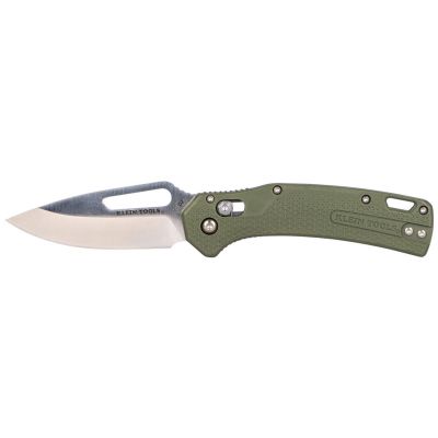 KLEOGK000GNT image(0) - Klein Tools KTO Resurgence Knife, Drop Point Blade, Moss Green Handle
