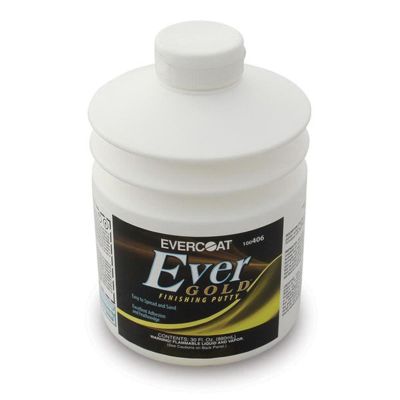 FIB406 image(0) - Fibre glass Evercoat EverGold 100406 Finishing Putty, 880 mL Pump, White, Liquidy Paste