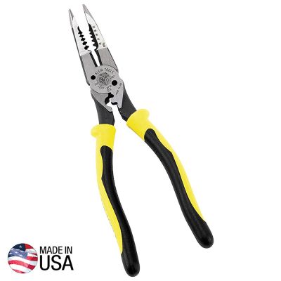 KLEJ207-8CR image(0) - Klein Tools Pliers, All-Purpose Needle Nose Pliers with Crimper, 8.5-Inch