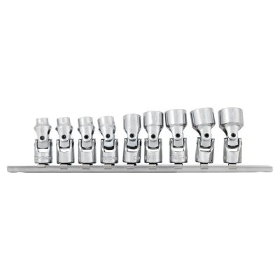 WLMW36981 image(0) - Wilmar Corp. / Performance Tool 9 pc. 1/4" Dr. Metric Flex Socket Set