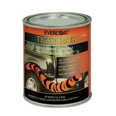 FIB1189 image(1) - Fibre glass Evercoat TIGER HAIR 101189 Long Strand Fiber Reinforced Filler, 1 qt Can, Paste, Long Strand