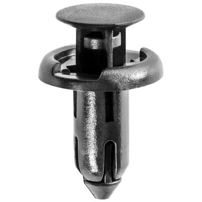 AVC19453 image(0) - AUVECO 19453 Push-Type with Drive Pin Garnish Side Protector Retainer, 18 mm Dia Head x 15 mm L Stem, Nylon, Black