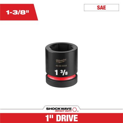 MLW49-66-6554 image(0) - Milwaukee Tool SHOCKWAVE&trade; Impact Duty 1" Drive 1-3/8" Standard 6 Point Socket
