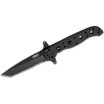 CRKM16-10KSF image(0) - CRKT (Columbia River Knife) M16-10KSF 8Cr14MoV EDP Triple Point Serrations Blade Folding Knife with Frame Lock Stainless Steel Handle - Black
