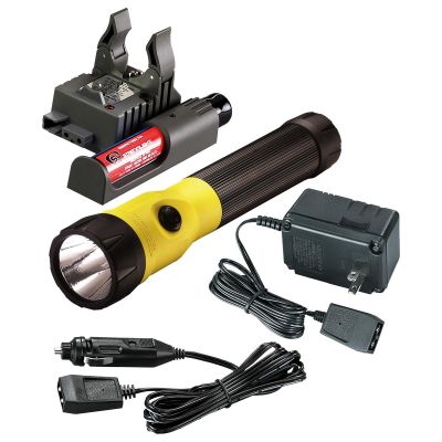 STL76182 image(0) - Streamlight 485 Lumen PolyStinger LED Flashlight - 120V/100V AC/12V DC PiggyBack - Yellow