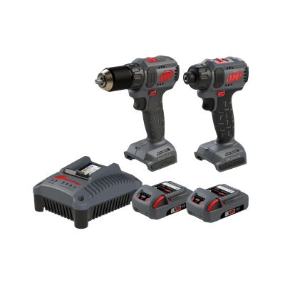 IRTIQV20-2D2 image(0) - Ingersoll Rand 20V Cordless Combo Tool Kit, D3141 1/2 Inch Compact Drill, D3411 1/4 Inch Screwdriver