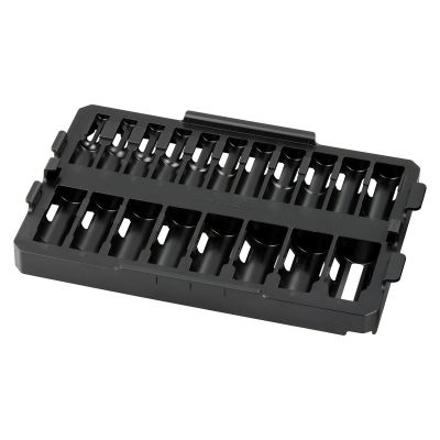 MLW49-66-6831 image(0) - Milwaukee Tool SHOCKWAVE Impact Duty Socket 3/8&rdquo; Dr 19PC MM TRAY ONLY