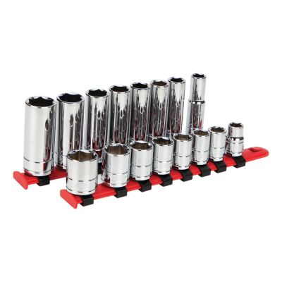 WLMW38306 image(0) - Wilmar Corp. / Performance Tool 16 pc. 3/8" Dr. Metric Socket Set