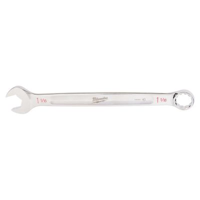 MLW45-96-9434 image(0) - Milwaukee Tool 1-1/16" SAE Combination Wrench, 12-Point, Steel, Chrome, Ergonomic, I-Beam Handle