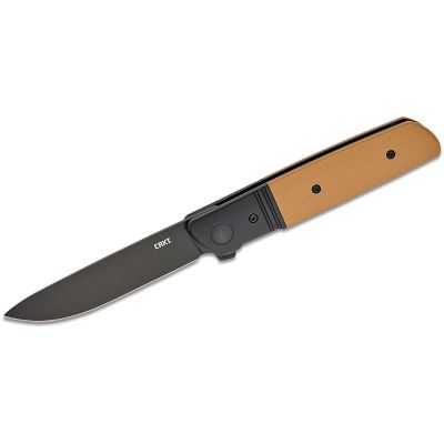 CRK5720B image(0) - CRKT (Columbia River Knife) Bamboozled D2 Oxide Plain Blade Assisted Folding Knife with Liner Lock G10 w/Stainless Steel Bolster Handle - Black/Brown