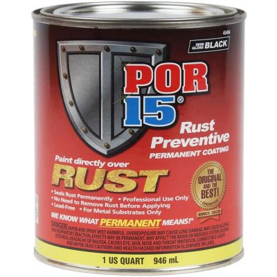 POI45404 image(0) - POR-15 INC 45404 High Performance Rust Preventive Permanent Coating, 1 qt, Semi-Gloss Black, 96 sq-ft Coverage