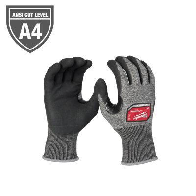 MLW48-73-7140 image(0) - Milwaukee Tool Cut Level 4 High-Dexterity Coated Nitrile Dipped Gloves - S