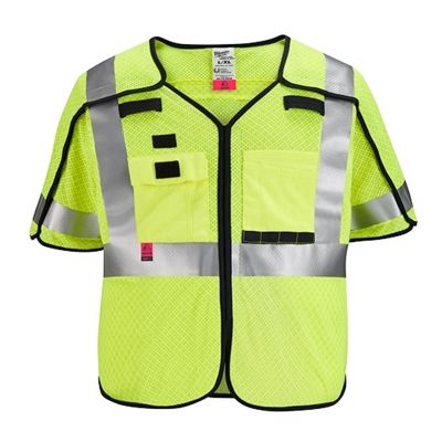 MLW48-73-5231 image(0) - Milwaukee Tool AR/FR Cat. 1 Class 3 Breakaway High Visibility Yellow Mesh Safety Vest - S/M (ANSI/CSA)
