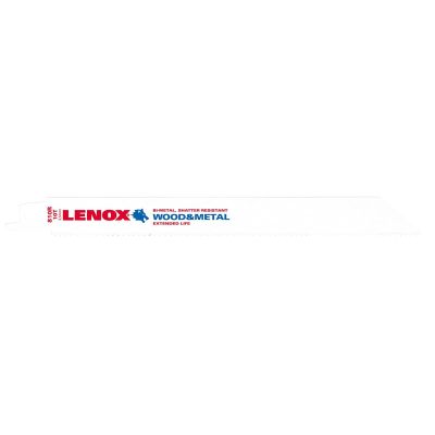 LEX20580 image(0) - Lenox Tools Reciprocating Saw Blades, 810R, Bi-Metal, 8 in. Lo
