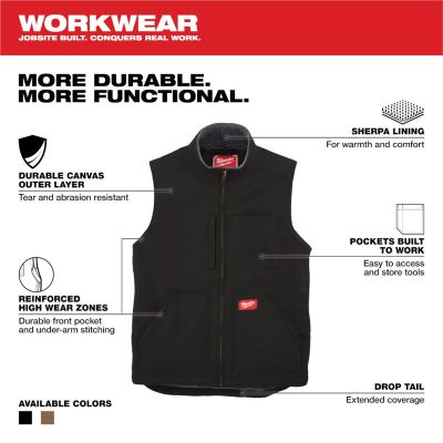 MLW801B-3X image(1) - Milwaukee Tool HEAVY DUTY SHERPA-LINED VEST - BLACK 3X