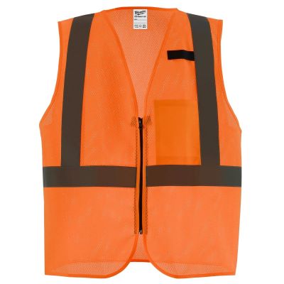 MLW48-73-2258 image(0) - Milwaukee Tool Class 2 High Visibility Orange Mesh One Pocket Safety Vest - 4X/5X (ANSI/CSA)