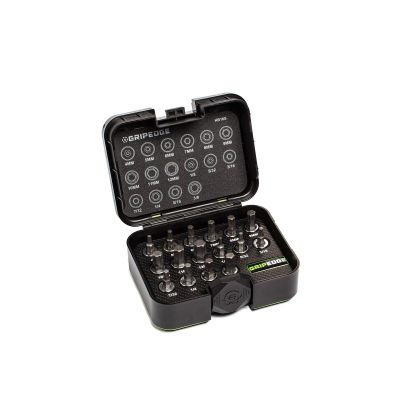GETHB16S image(0) - Grip Edge Tools 16 Piece 3/8 Inch Drive Short Metric & SAE RPT Hex Driver Set