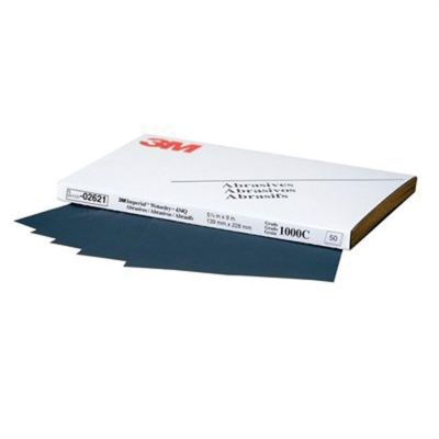 MMM2621 image(0) - 3M Imperial Wetordry 02621 434Q Series Abrasive Sheet, 5-1/2 in W x 9 in L, 1000 Grit, Fine Grade, Black
