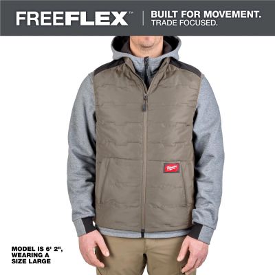 MLWM350N-S image(0) - Milwaukee Tool FREEFLEX Lightweight Insulated Vest Brown S