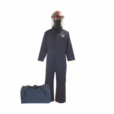 OBRTCG30-CKE-NB-M image(0) - OBERON Bag Kit - Arc Flash - 30 Cal TCG - Comes With Coveralls, Hard Cap, Face Shield, Balaclava & Storage Bucket - Color: Navy Blue - Size: Medium