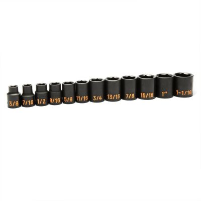 KDT84931H image(0) - GEARWRENCH 12 Piece 1/2" Drive 6 Point SAE Hi-Viz Impact Socket Set