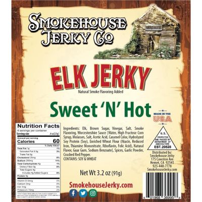 THS369958 image(0) - Tender Heifer Snack Co. Elk Sweet and Hot Exotic Jerky - 3.2 Ounce