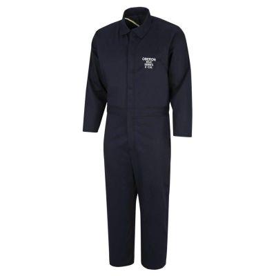 OBRBSA-CBX7NB-ES-RM image(0) - OBERON Coveralls - Arc Flash & Flame Resistant Basic - With Escape Strap - 8 Cal BSA - Color: Navy Blue - Size: Medium