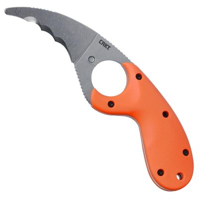 CRK2511ER image(0) - CRKT (Columbia River Knife) Bear Claw AUS 8 Stonewash Veff Serrationswith  Blade Fixed Blade Knife with Sheath Glass-Reinforced Nylon Handle - Orange