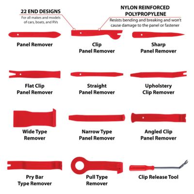 WLMW1760 image(1) - Wilmar Corp. / Performance Tool 12pc Trim Removal Kit in Jar