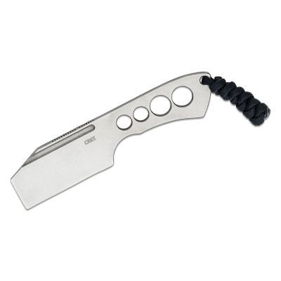 CRK2130 image(0) - CRKT (Columbia River Knife) Razel Chisel 8Cr13MoV Stonewash Plain Blade Fixed Blade Knife with Sheath Stainless Steel Handle - Silver