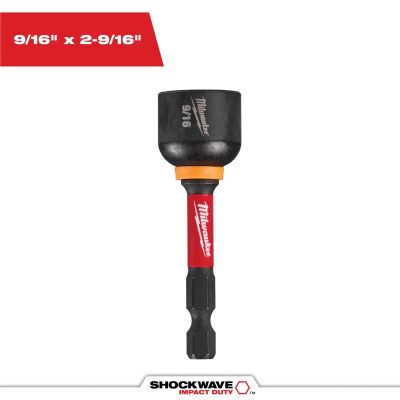 MLW49-66-4538 image(0) - Milwaukee Tool SHOCKWAVE Impact Duty 9/16 Inch x 2-9/16 Inch Magnetic Nut Driver