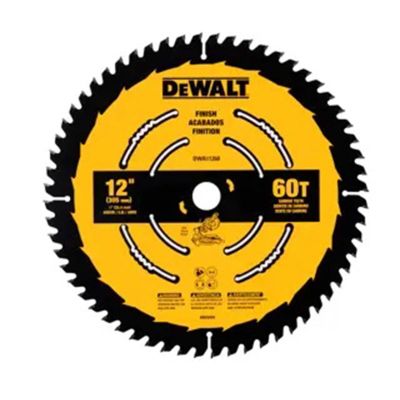 DWTDWA11260 image(2) - DEWALT 12 In Carbide Circular Saw Blade 60 Tooth with 1 in Arbor For Finishing (1 Pack)
