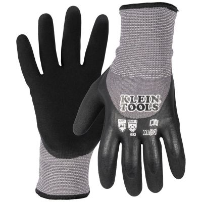 KLE60838 image(0) - Klein Tools Winter Knit Dipped Gloves, Cut Level A4, Touchscreen, Medium