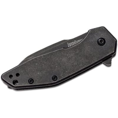 KER2065 image(1) - Kershaw Gravel Assisted Open Frame Lock Drop Point Blade EDC Folding Pocket Knife with BlackWash Finish - BlackWash