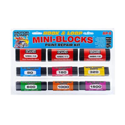 JLMAP-8 image(0) - Motorguard J.R. Tech MINI-BLOCK PAINT REPAIR KIT ASSORTMENT OF 3 - HOOK & LOOP SANDING BLOCKS