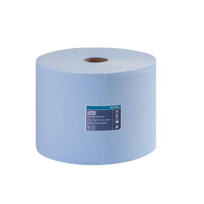 TOR450304 image(0) - Tork Molnlycke 450304 Heavy Duty Giant Roll Wiper, 800 ft L x 11.1 in W Roll, 800, Paper/Double Re-Creped, Blue, 1 Plys