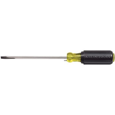 KLE6054 image(0) - Klein Tools 1/4-Inch Cabinet Screwdriver, 4-Inch Round Shank