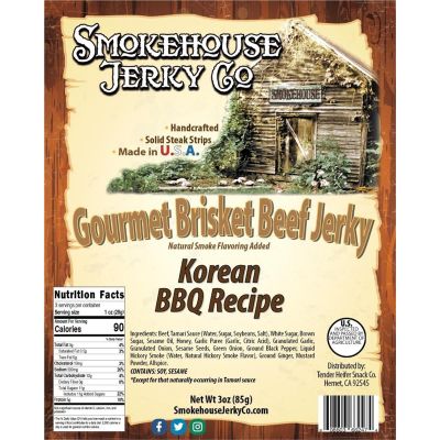 THS608603-662474 image(0) - Tender Heifer Snack Co. Korean BBQ Brisket Beef Jerky - 3 oz