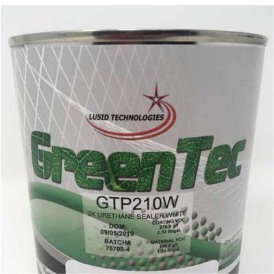 GTCGTP210WQ image(0) - GENTEC AND GREENTEC PRODUCTS GTP210W(Q) High Build 2K Urethane Sealer, 1 qt Can, White, 140.5 g/L VOC, 4:1 Mixing
