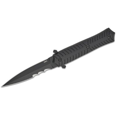 CRK2263 image(0) - CRKT (Columbia River Knife) Xolotl SK-5 Powder Coat Veff Serrationswith  Blade Fixed Blade Knife with Sheath G10 Handle - Black